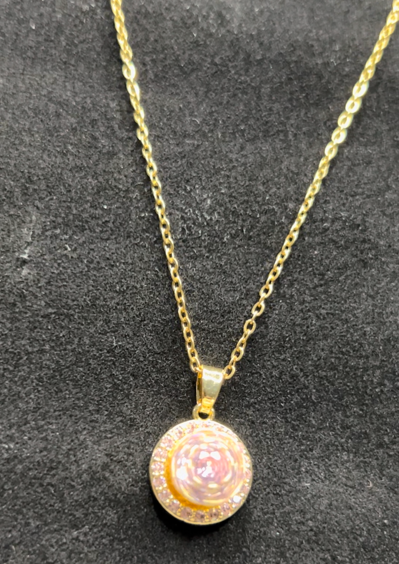 Gold Diamond Rotating Necklace